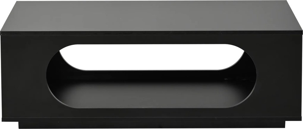 Mesa de centro com iluminação LED, Preto | AOSOM Portugal