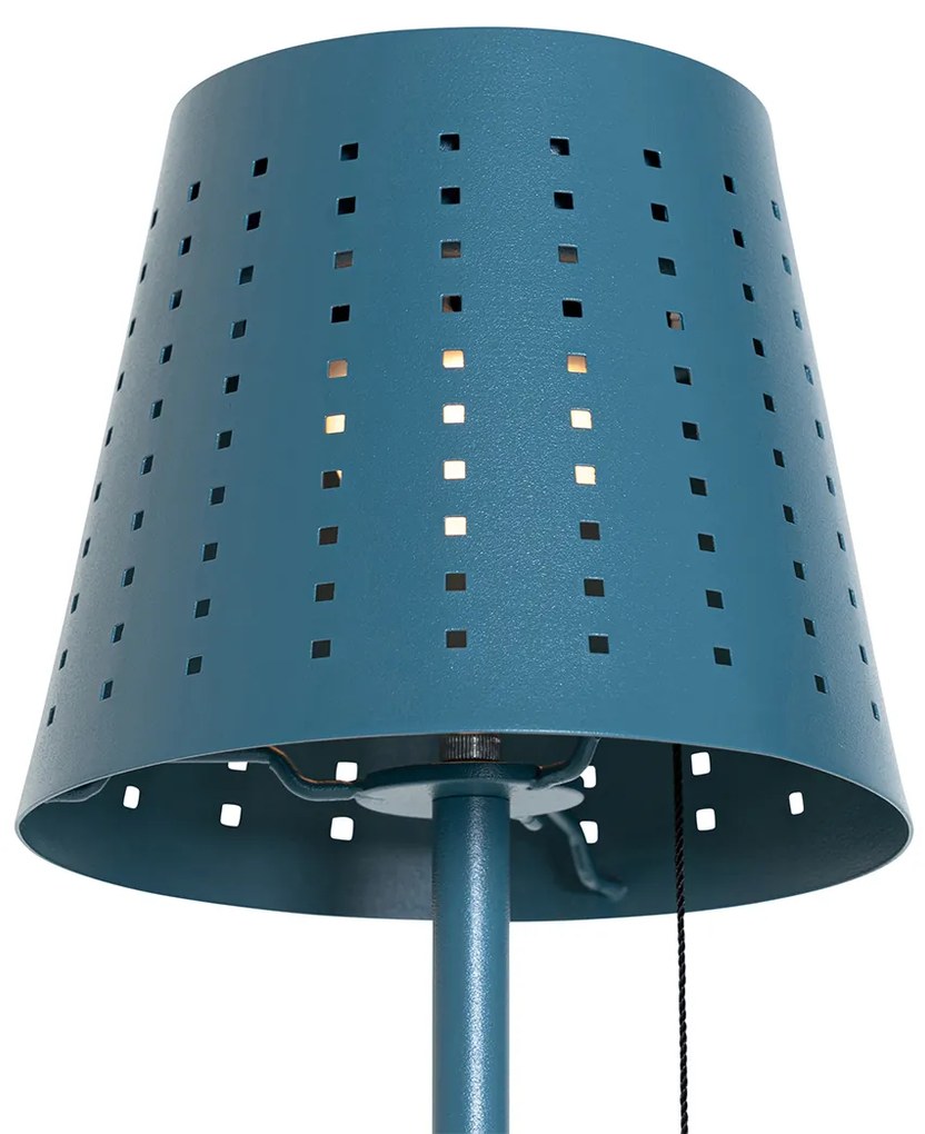 Candeeiro de pé exterior azul com LED regulável em 3 etapas a energia solar - Ferre Design