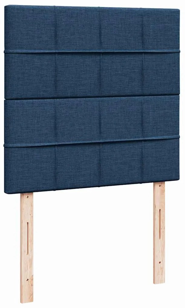 Cama com molas/colchão 90x190 cm tecido azul