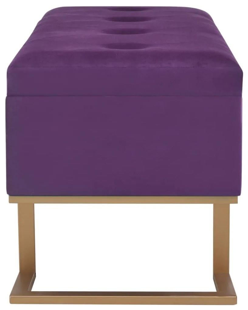 Banco com compartimento de arrumação 105 cm veludo roxo