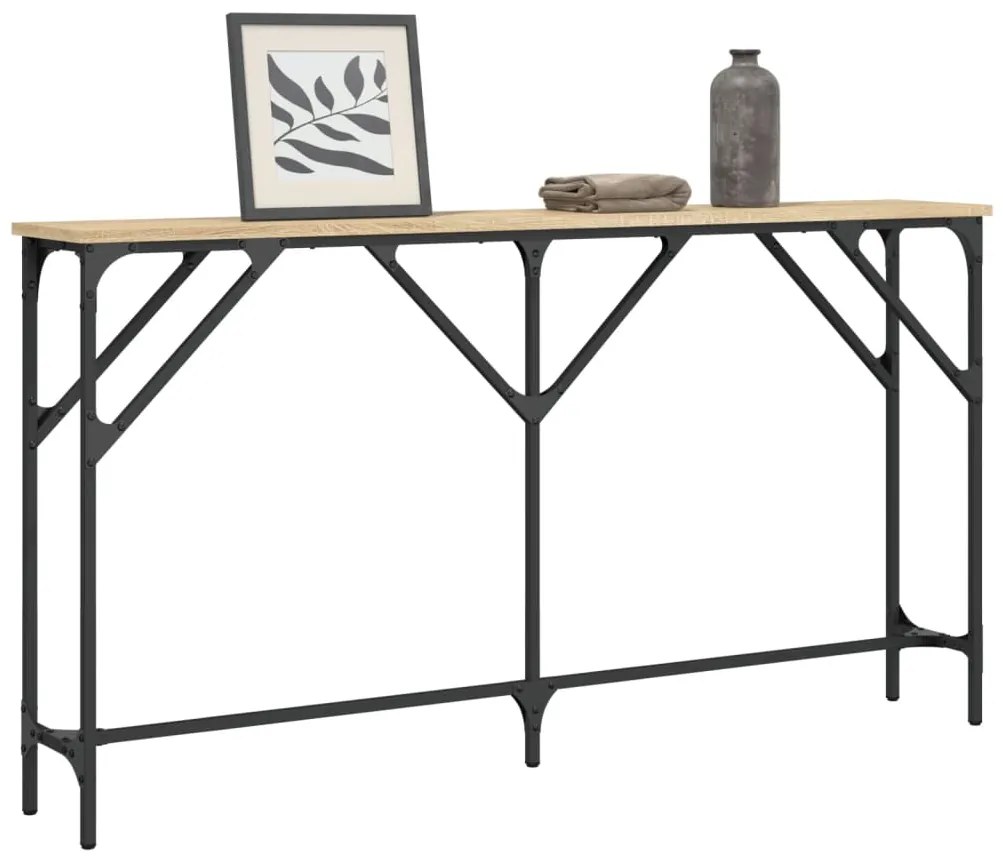 Mesa consola 140x23x75 cm derivados de madeira carvalho sonoma