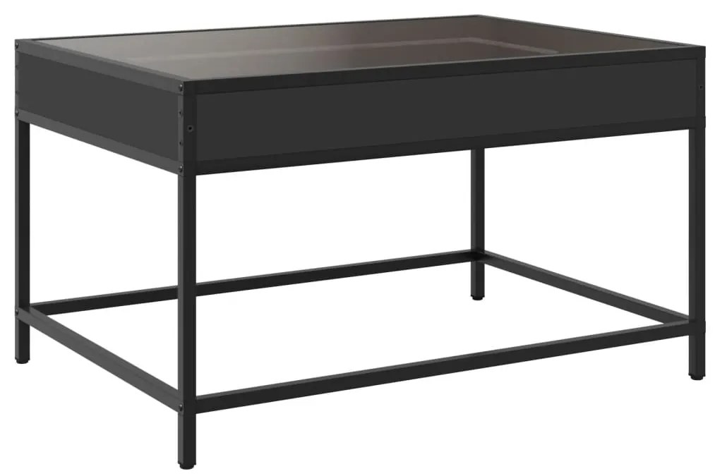 Mesa de centro luzes LED Infinity 70x50x41 cm preto