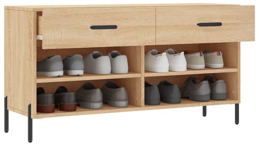 Banco sapateira 102x35x55 cm deriv. madeira carvalho sonoma