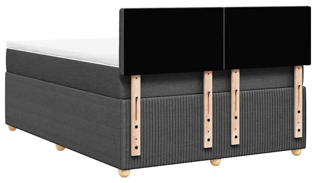 Cama com molas/colchão 140x190 cm tecido cinzento-escuro