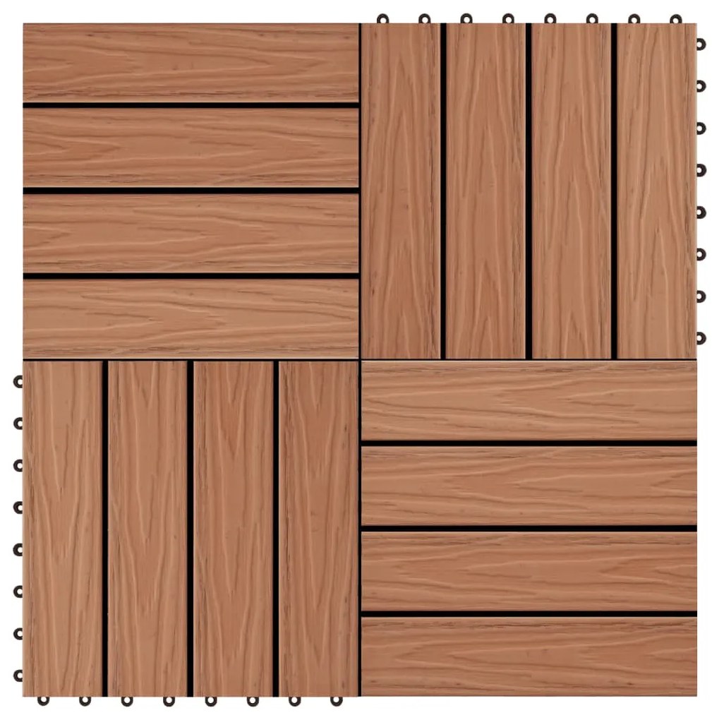 Ladrilho pavimento relevo profundo 11 pcs WPC 1m² cast. claro