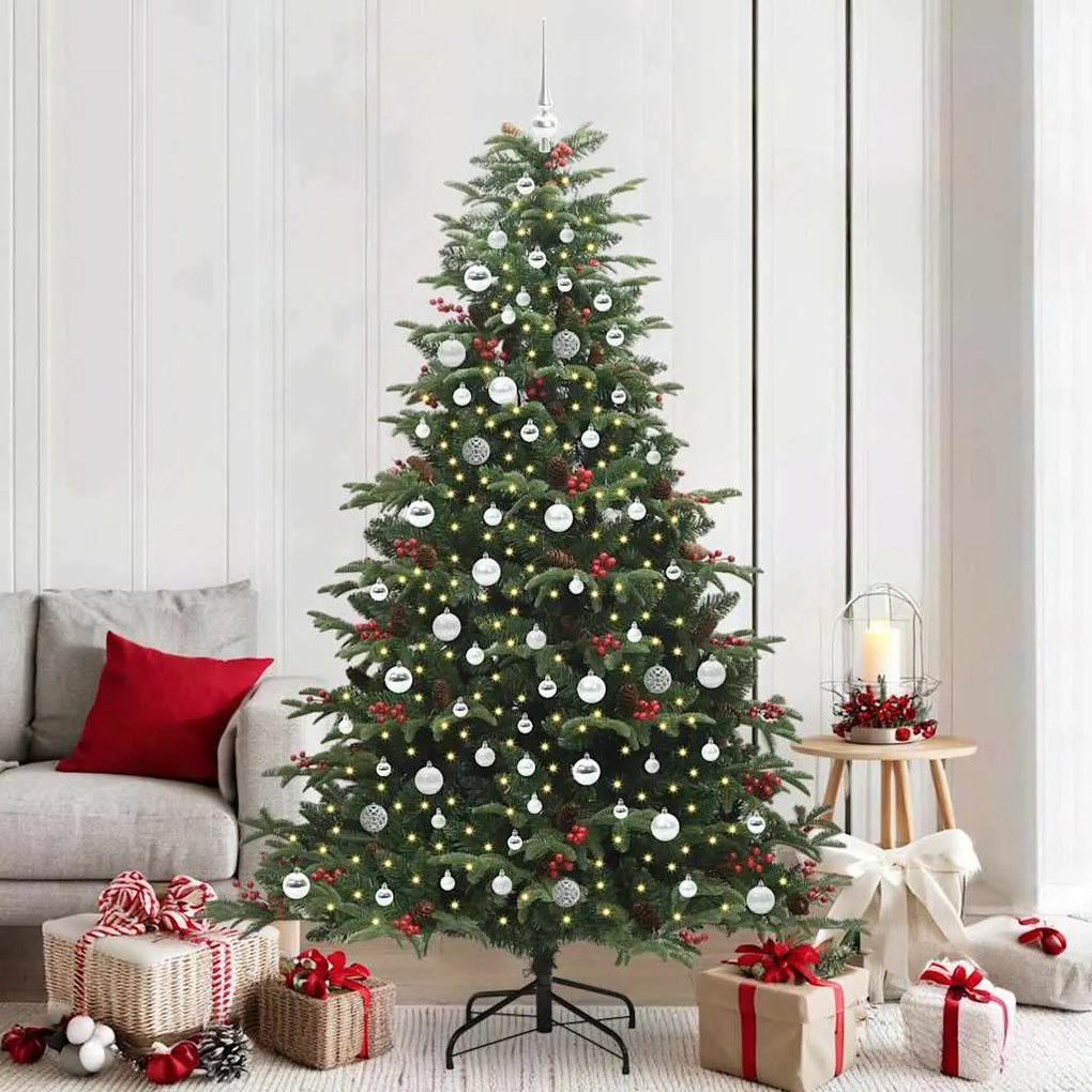 vidaXL Árvore de Natal Artificial Verde 210 cm PVC, Metal e Plástico