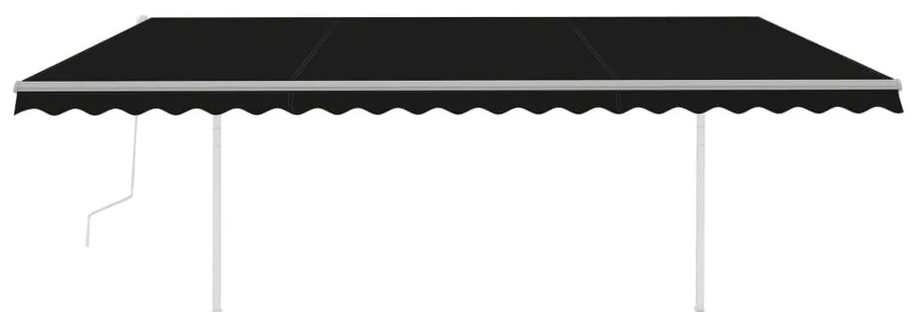 Toldo retrátil automático com postes 5x3,5 m antracite