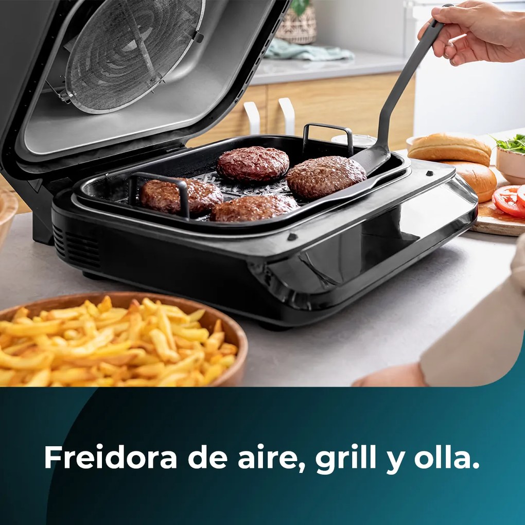 Fritadeira de ar quente com 2400 W Cecofry FireDome 6000 , 6 modos de cozedura e 4 níveis de grill