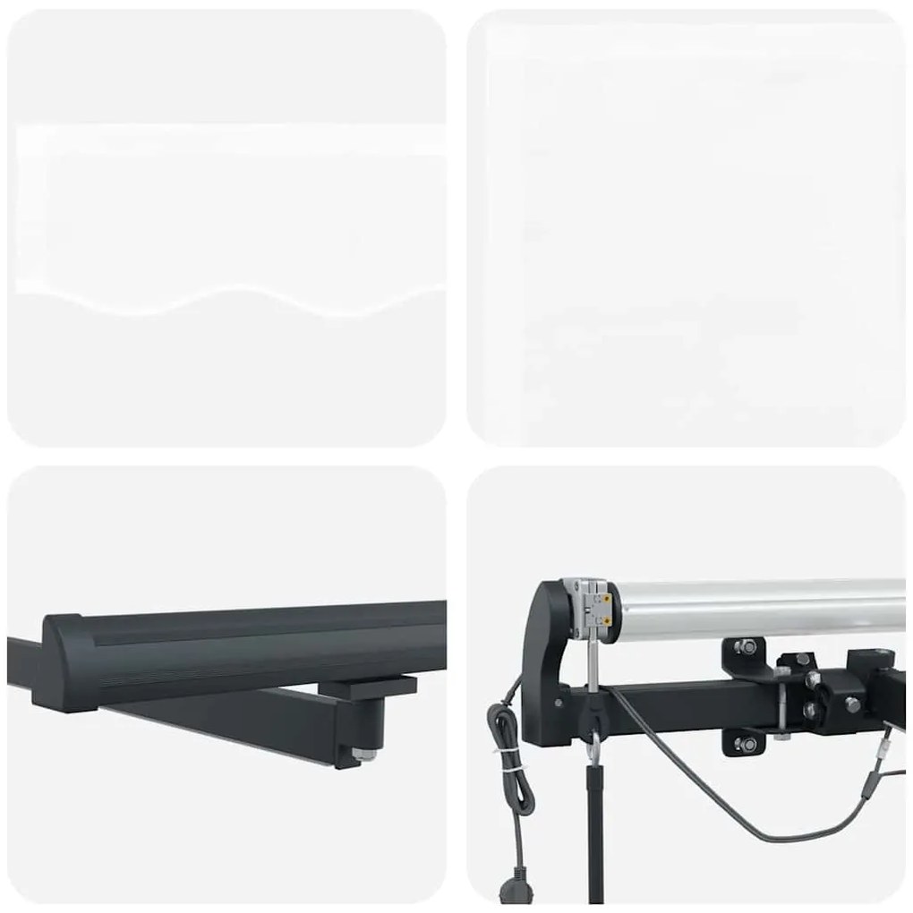 Toldo Retrátil Automático vidaXL com LED Branco 400x300 cm