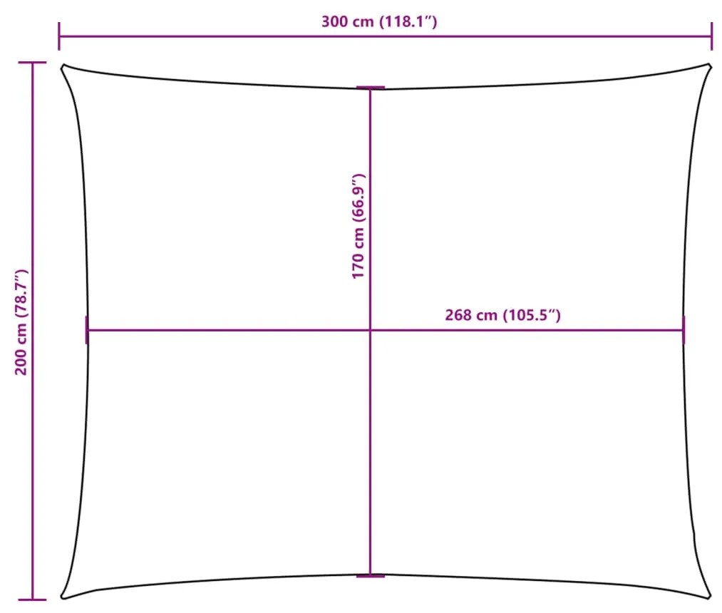 Para-sol tecido oxford retangular 2x3 m cinzento-acastanhado