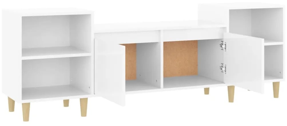 Móvel de TV Malva de 160 cm - Branco Brilhante - Design Moderno