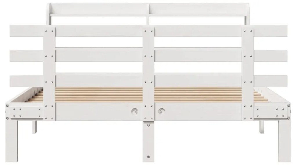 Estrutura de cama c/ cabeceira sem colchão 140x200 cm branco