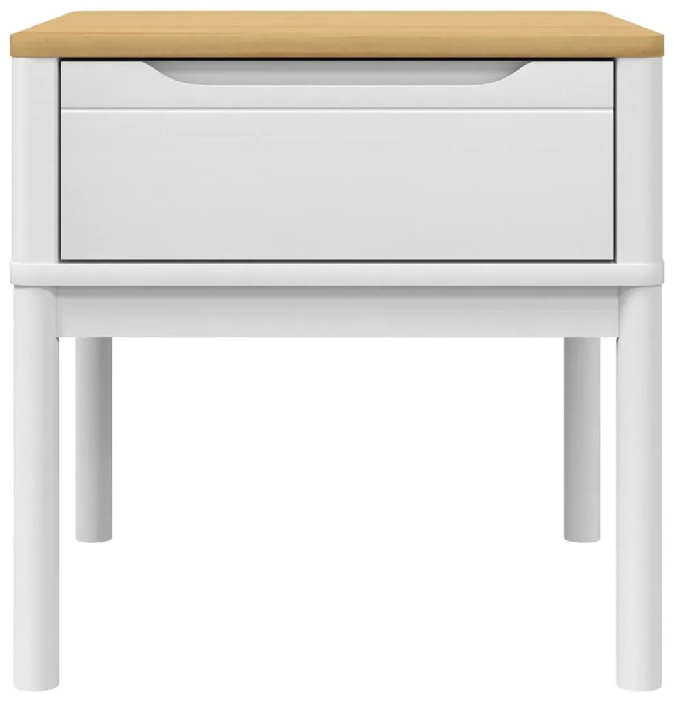 Mesa para candeeiro FLORO 55x55x54 cm pinho maciço branco