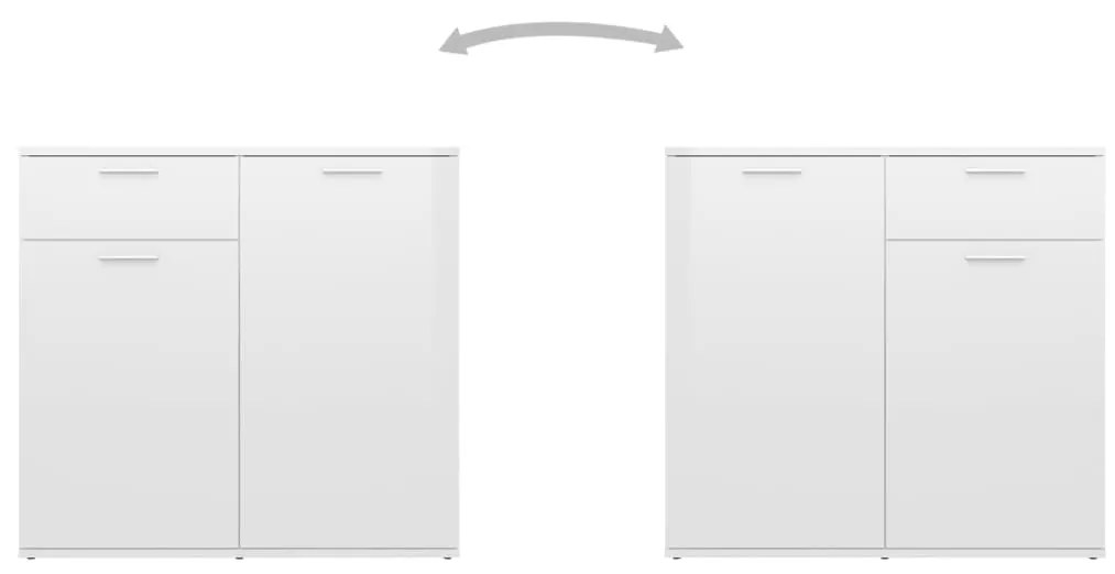 Aparador 80x36x75 cm derivados de madeira branco brilhante