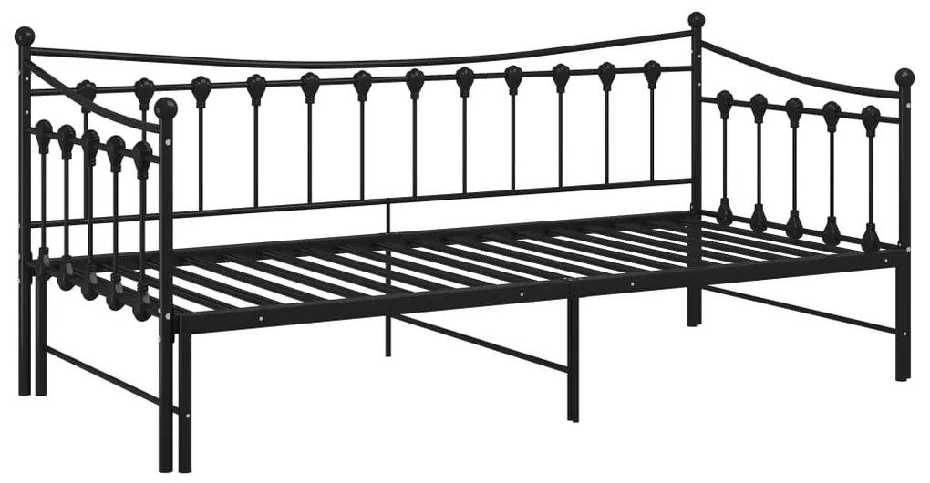 Estrutura sofá-cama de puxar 90x200 cm metal preto