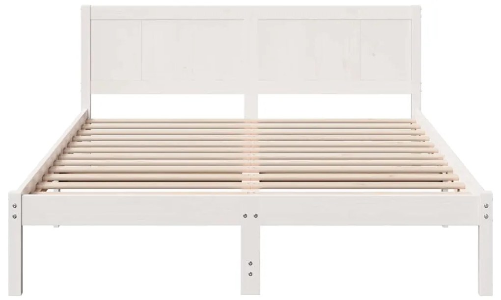 Cama de Madeira Branca Branca Madeira 160 x 200 cm Durável