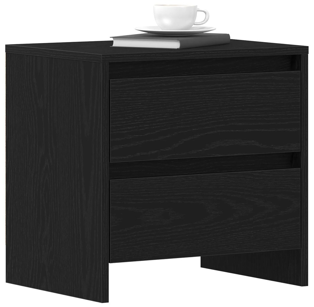 móvel de cabeceira vidaXL Preto Carvalho 45x34x44,5 cm Madeira de Enge