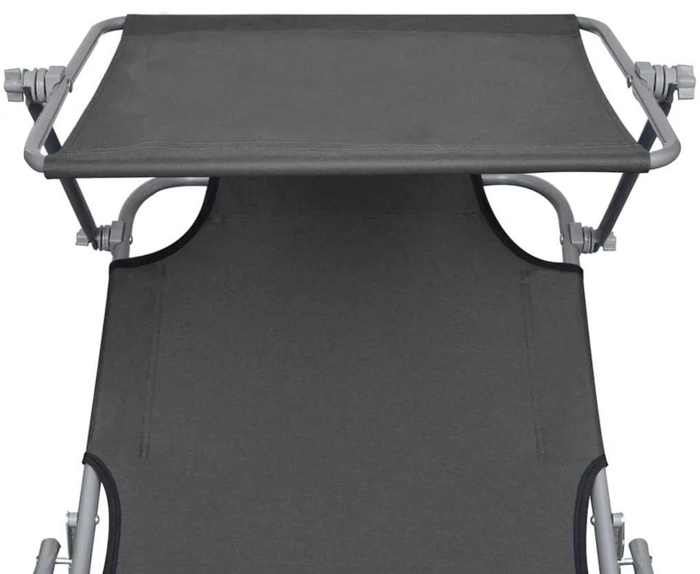 Espreguiçadeira com toldo aço cinzento