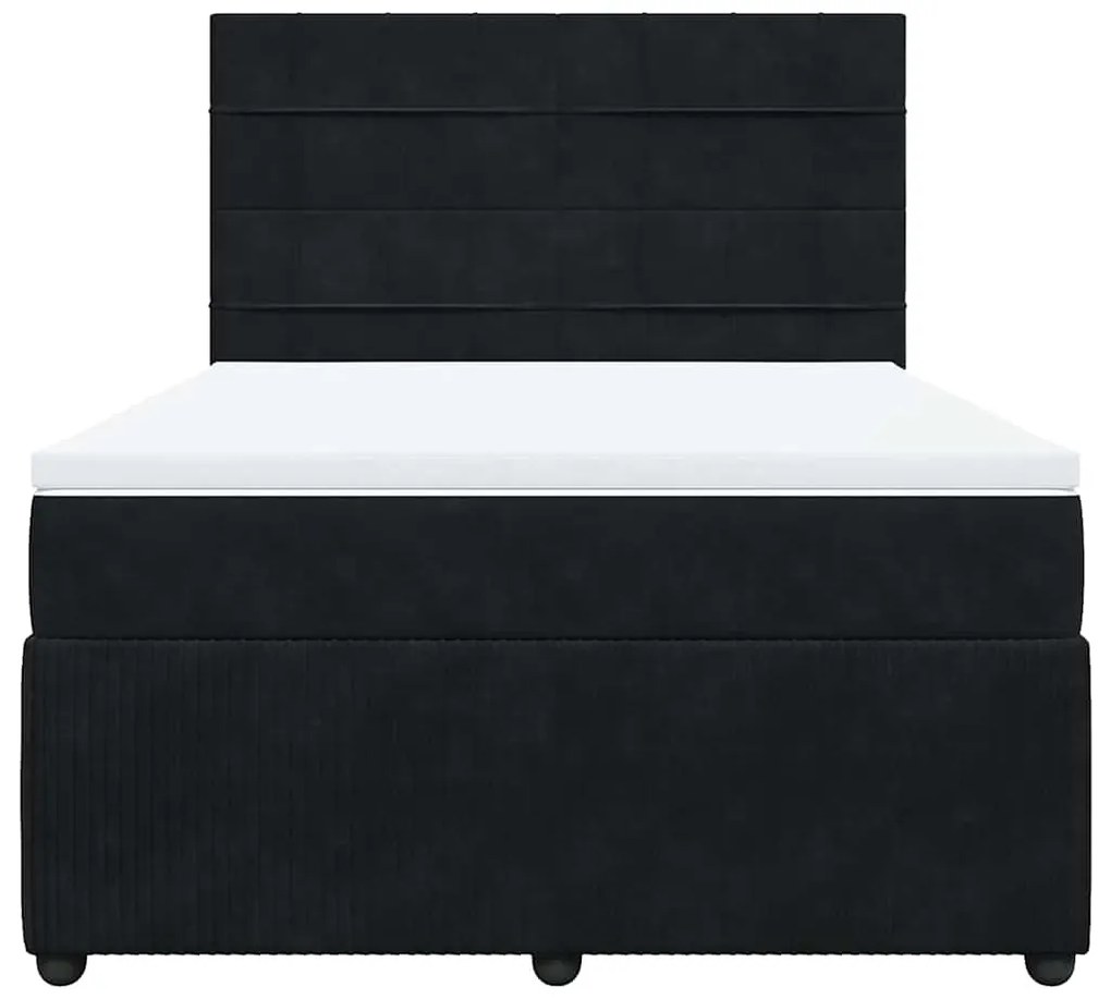 Cama com molas/colchão 140x190 cm veludo preto