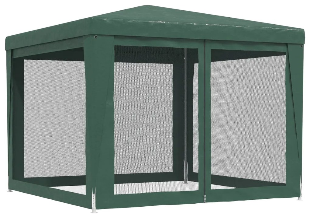 Tenda p/ festas c/ 4 paredes laterais em rede 3x3 m PEAD verde