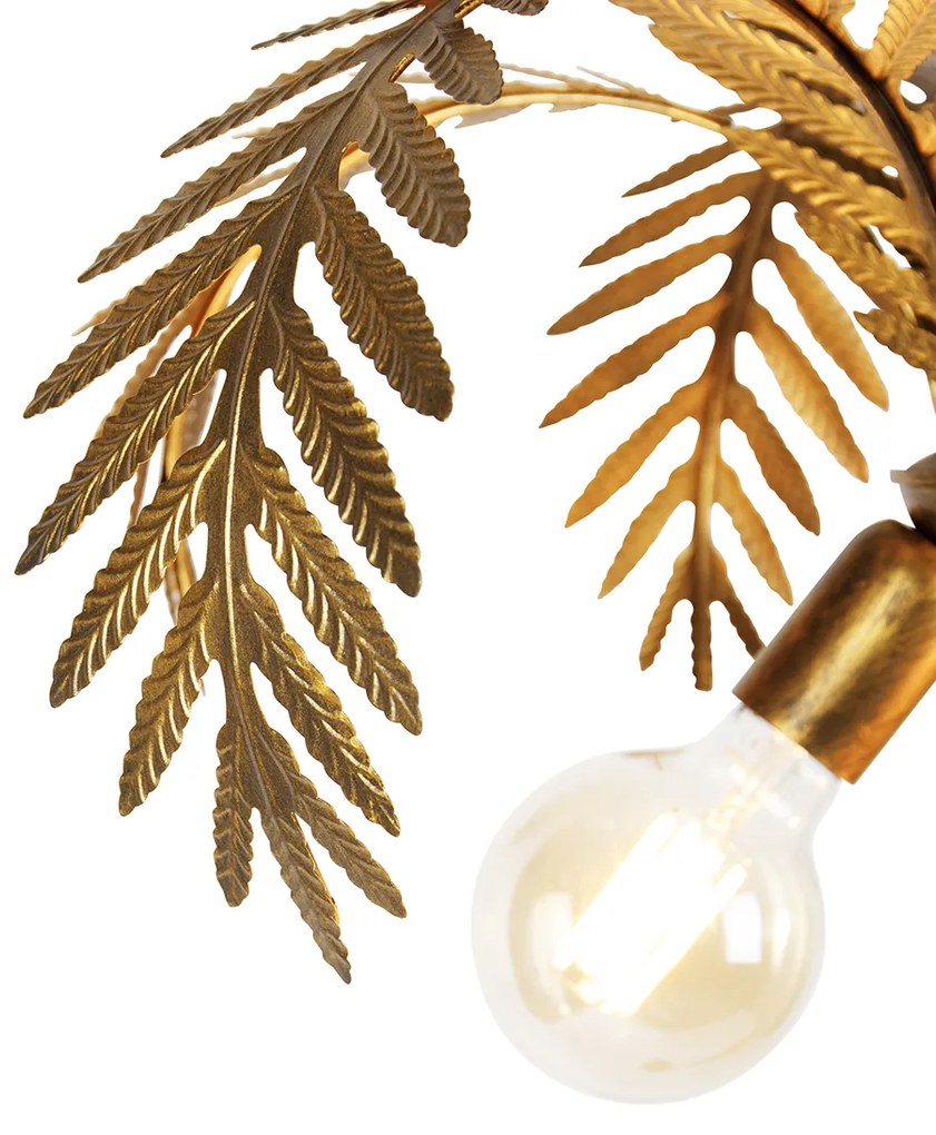 Candeeiro de pé vintage dourado 156 cm 2 luzes - Botanica Retro