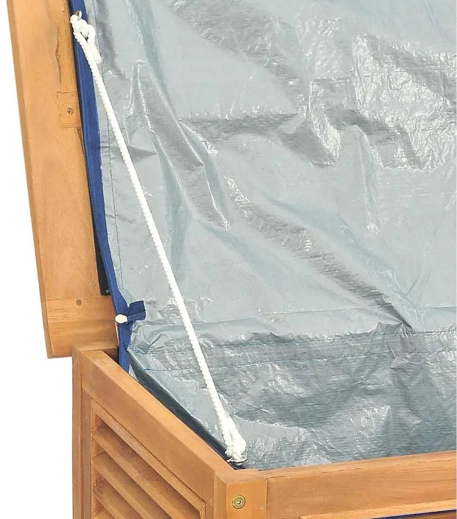 Caixa de arrumação para jardim com saco 200x50x55cm teca maciça