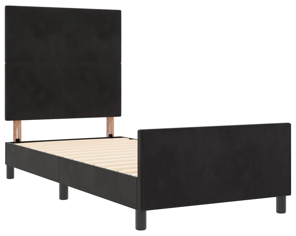 Cama vidaXL Preta 90x190 cm Veludo