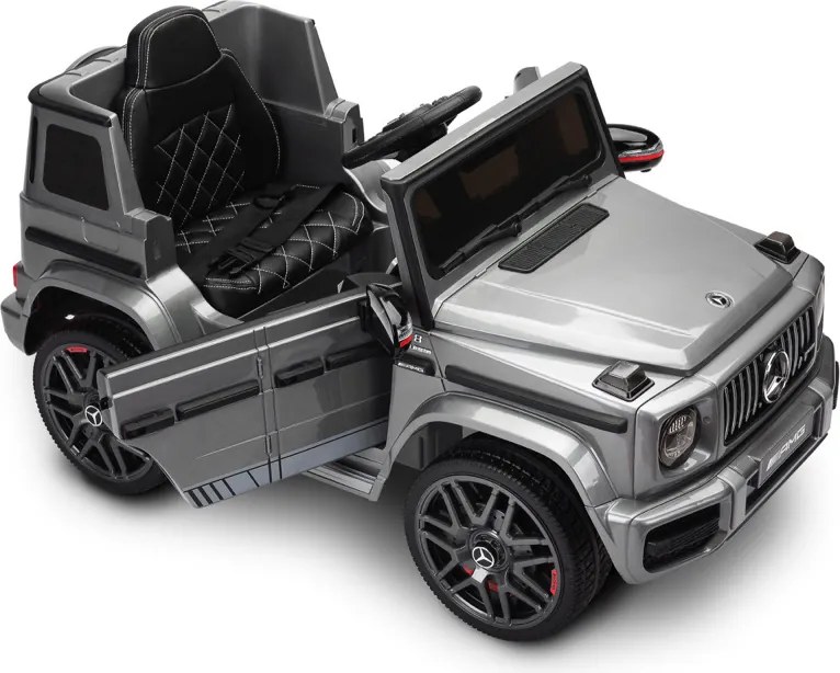 Carro elétrico para crianças até aos 5 anos Mercedes G63 AMG, 12V, bateria lítio, pneus de borracha, Controle remoto Cinzento