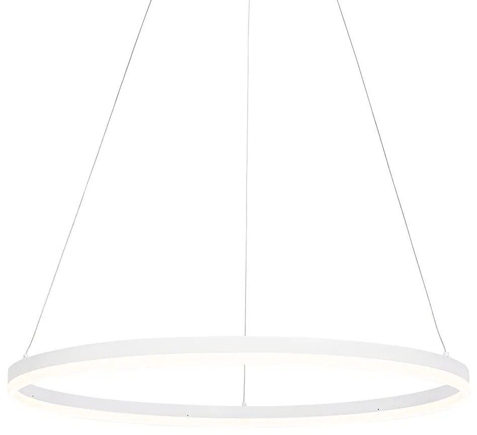 Candeeiro suspenso design branco 80 cm incl. LED regulável em 3 níveis - Anello Moderno