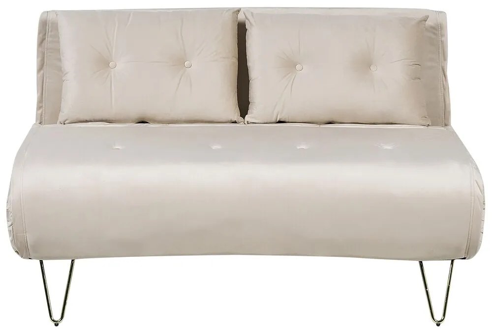 Conjunto de sofás-cama com 3 lugares em veludo creme VESTFOLD Beliani