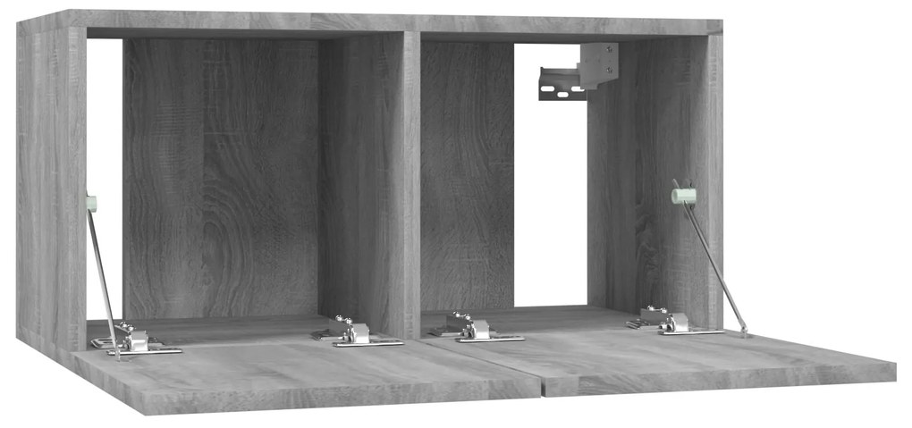 Móvel TV suspenso 2pcs 60x30x30cm derivado madeira cinza sonoma