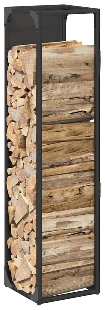 Suporte para lenha 25x25x100 cm aço laminado a frio preto