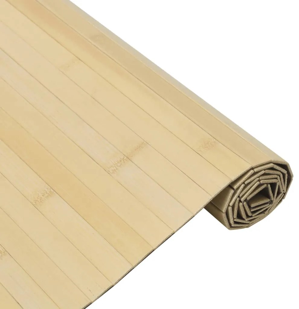 Tapete retangular 100x100 cm bambu cor natural clara