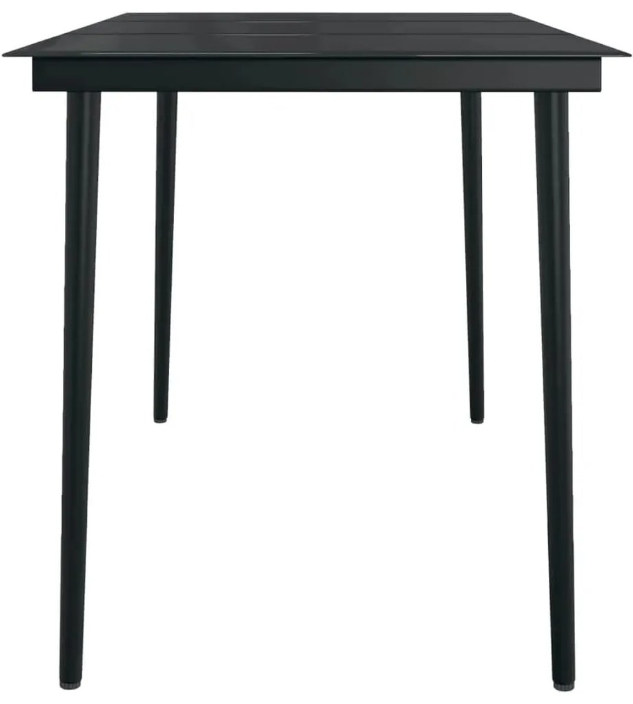 5 pcs Conjunto de jantar para jardim preto