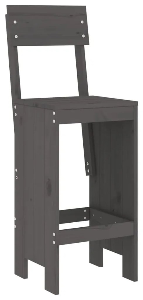 Cadeiras de bar 2 pcs 40x48,5x115,5 cm pinho maciço cinzento