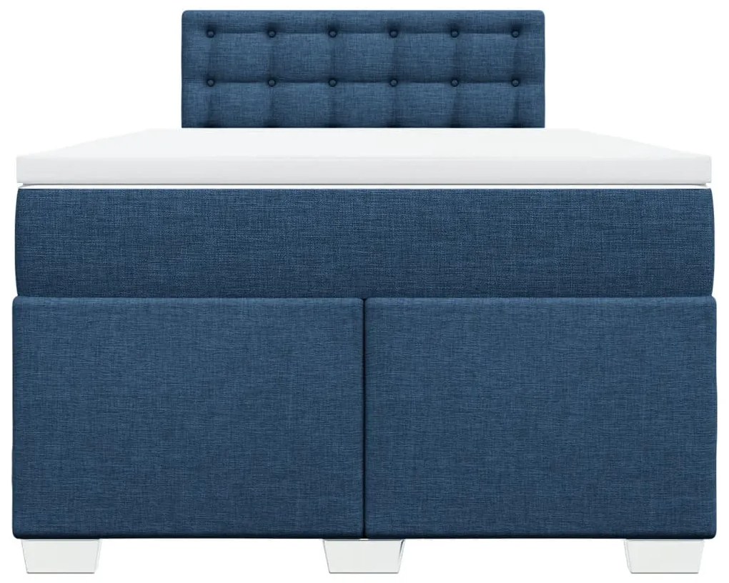 Cama com molas/colchão 120x200 cm tecido azul
