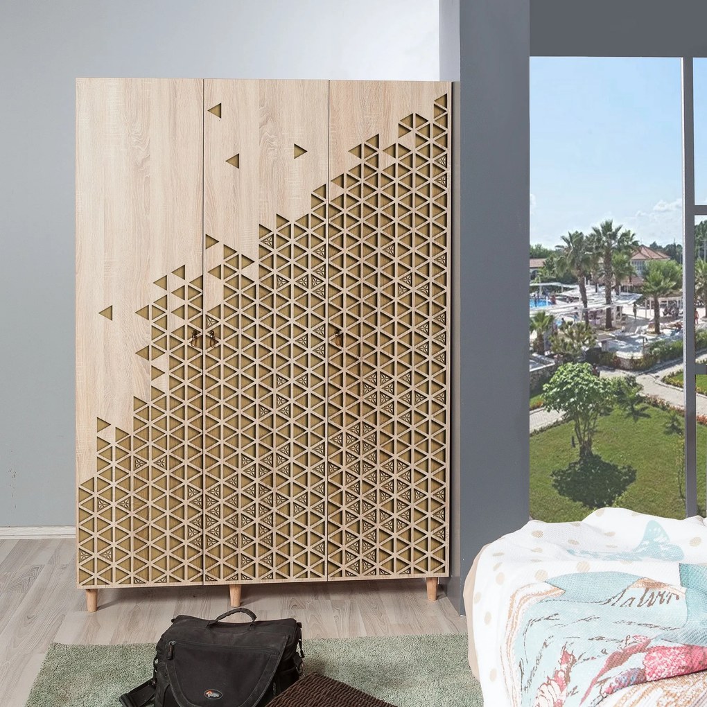 Roupeiro Mode – Carvalho Sonoma – 135 cm x 192 cm x 52 cm