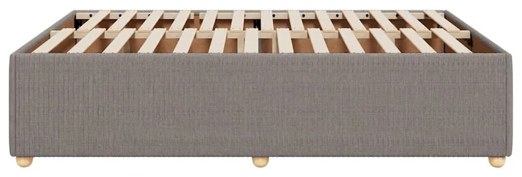 Cama sem colchão 160x200 cm tecido castanho-acinzentado