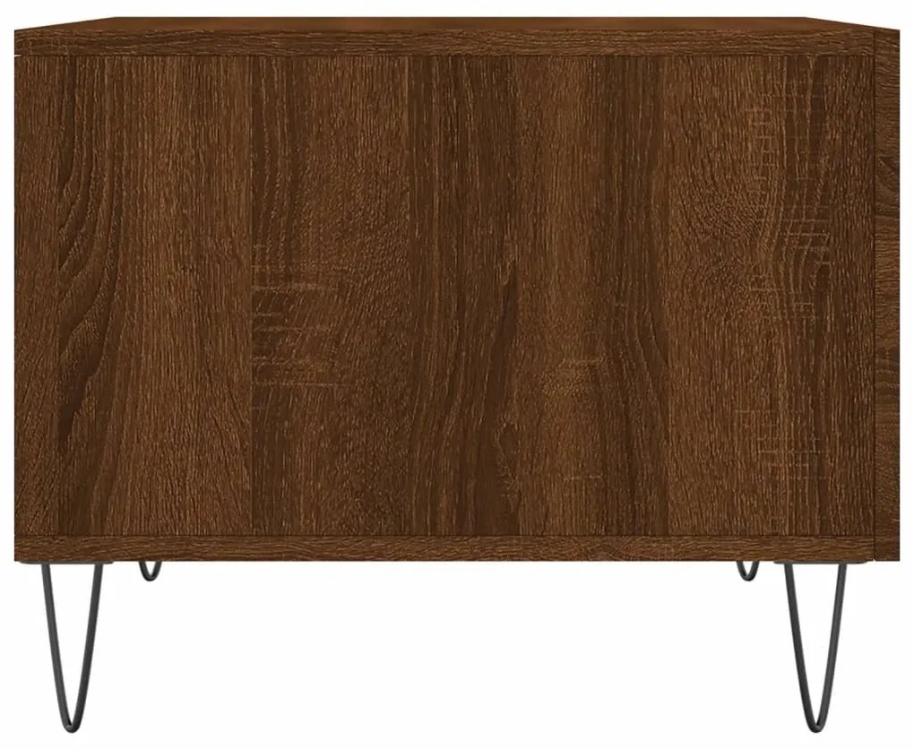 Mesa centro 2 pcs 50x50x40 cm madeira proc. carvalho castanho