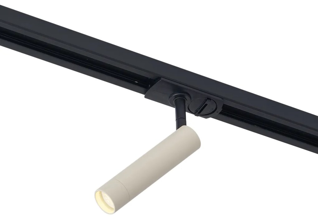 Foco moderno bege com preto para sistema de calha monofásico - Iconic Ivy Moderno