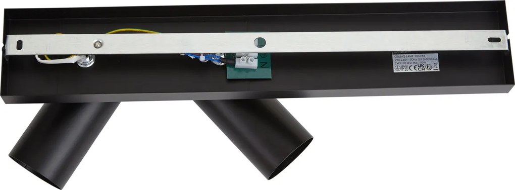 Candeeiro de teto moderno preto 2 luzes ajustáveis - Renna