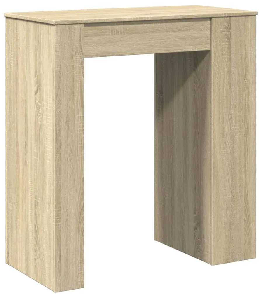 Mesa de bar c/ prateleiras derivados de madeira carvalho sonoma
