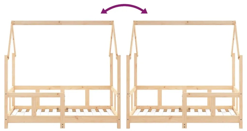 Estrutura de cama infantil 70x140 cm pinho maciço