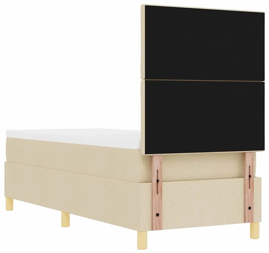 Cama Box com Colchão Creme 80x200 cm Tecido