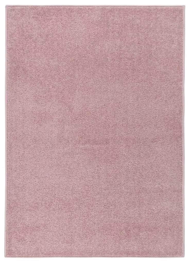 340364 vidaXL Tapete de pelo curto 140x200 cm rosa