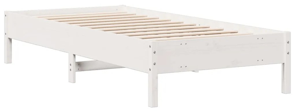 Cama com estante sem colchão 75x190 cm pinho maciço branco