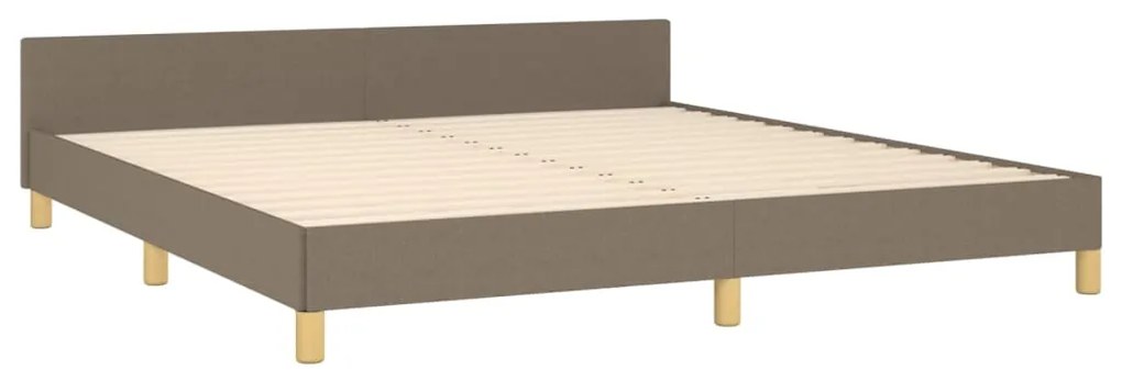 Cama sem colchão 160x200 cm tecido castanho-acinzentado
