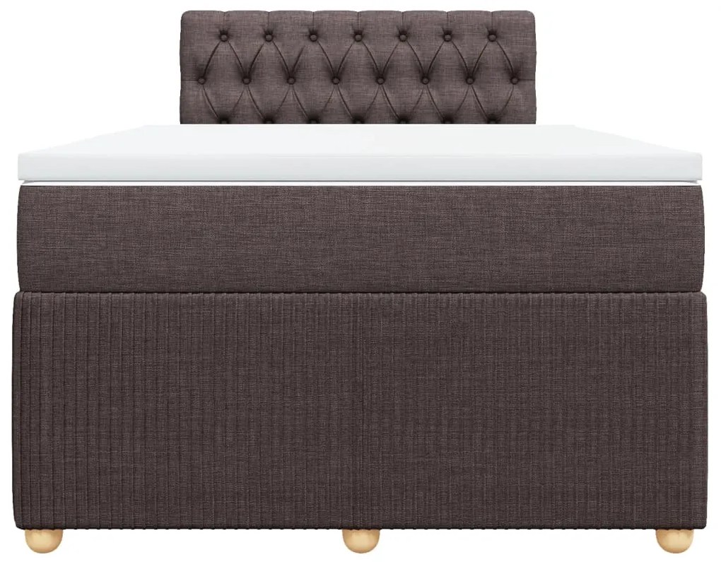 Cama boxspring com colchão 120x190 cm tecido castanho-escuro