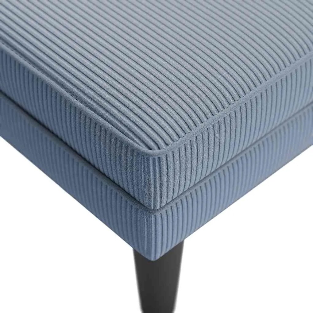 Chaise lounge com almofada tecido corduroy azul