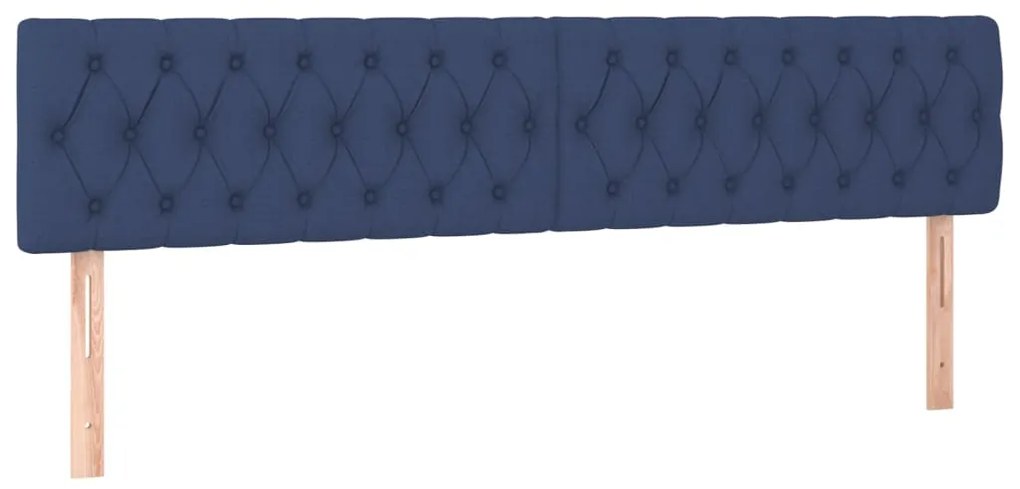 Cama boxspring com colchão 120x190 cm tecido azul